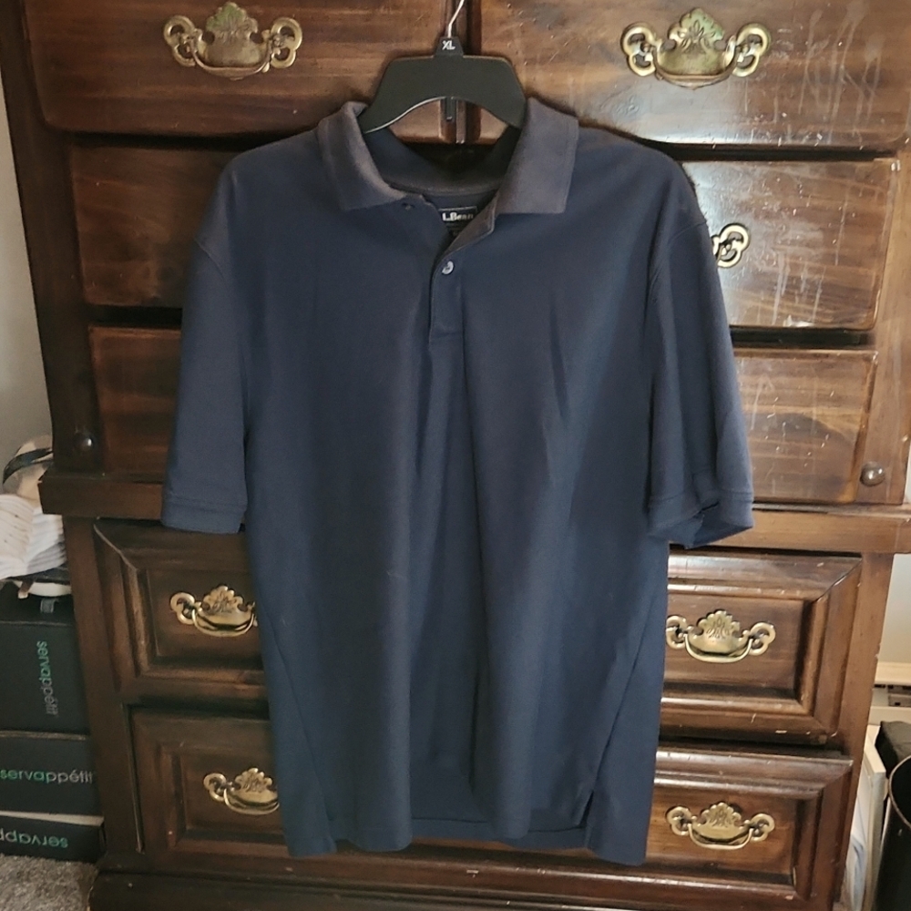 Mens large REG short sleeve shirt. LLBEAN 100% cotton shirt - Black